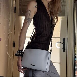 Rebecca minkoff pale purple/grey Avery leather crossbody purse